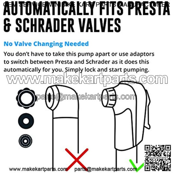 Mini Bike Pump & Glueless Puncture Repair Kit - Presta & Schrader Bicycle Pump - 120 PSI Tire Pump for Road & MTB - No Valve Changing Needed - Image 5