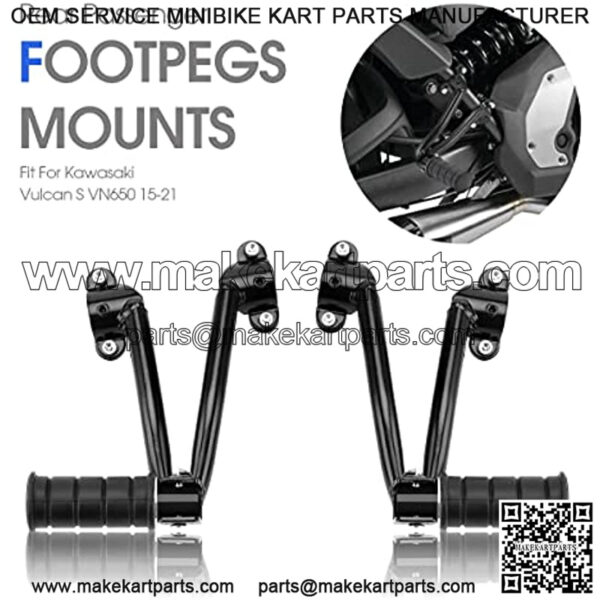 Motorcycle Rear Footrest Passenger Foot Pegs Accessories Fit for Kawasaki Vulcan S 650 VN650 2015-2022 Black - Image 2