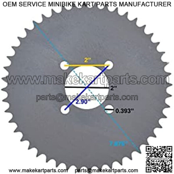 #40/41/420 Chain 48 Tooth Sprocket for Go-Karts & Mini Bikes - Image 2
