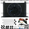 13 ROW ENGINE TRANS-MISSION OIL COOLER ELECTRIC FAN 6AN IN-LINE 180'F SWITCH KIT