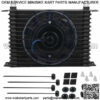 15 ROW ALUMINUM ENGINE TRANSMISSION OIL COOLER 10AN HOSE 8 INCH ELECTRIC FAN KIT