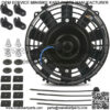 15 ROW ALUMINUM ENGINE TRANSMISSION OIL COOLER 10AN HOSE 8 INCH ELECTRIC FAN KIT - Image 2