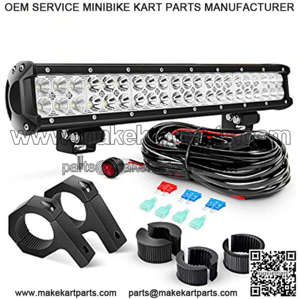 20 Inch 126W Spot Flood Combo LED Light Bars Off-Road Light Mounting Bracket Horizontal Bar with Off Road Wiring Harness