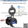 Golf Cart DC 9V-48V Quick Charge 3.1 Dual USB Charger,2 in 1 USB Ports & LED Voltage Meter Universal for Club Car,EZGO and Yamaha,Aluminum Alloy Shell Safe Charge Outlet - Image 2