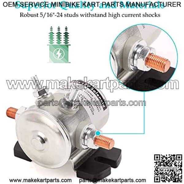Max 250A 12V Solenoid Relay for EZGO Marathon 1979-1994 & Cushman Gas Golf Cart, 4 Terminal Continuous Duty, OEM# 16542G1 16542-G1 889673 70-111224 3635820 - Image 4