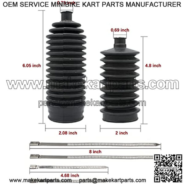 Steering Bellows with Stainless Steel Cable Tie Fits Club Car DS Gas and Electric Passenger Side,Driver Side 1013035 101880001 - Image 3