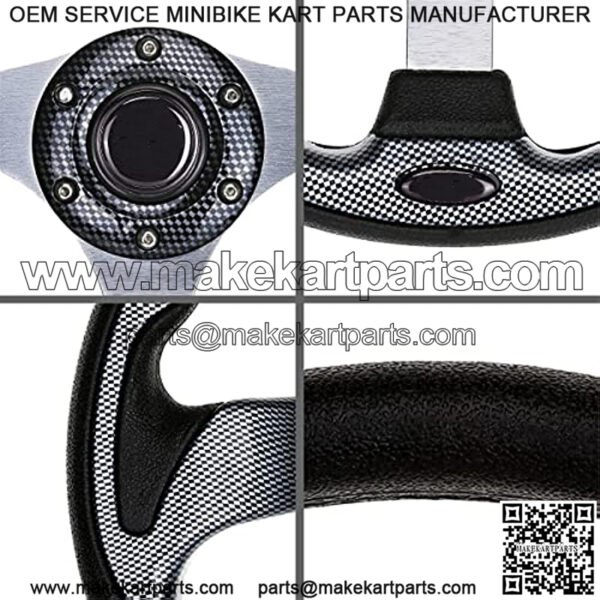 Golf Cart Steering Wheel, Universal Design Fit EZGO RXV & TXT, Club Car DS, Club Car Precedent Tempo, Yamaha, Most Golf Cart (Style1 Gray) - Image 3