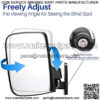 HW9008 Golf Cart Folding Side View Mirrors For Club Car, EZGO, Yamaha, Star, Zone Carts - Image 3