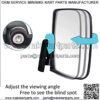 Universal Golf Cart Side View Mirrors Compatible with EzGo Club Car Yamaha, RHOX Style Accessories - Image 2
