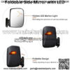 2pcs Universal Golf Cart Rear View Folding Side Mirror with LED Indicators Compatible with EZGO Club Car Yamaha - Image 2