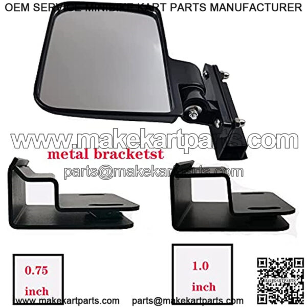 Mamiko No-Drilling Required Golf Cart Folding Side View Mirrors Compatible with Club Cart, EZGO, Star, Yamaha, Zone Carts Side Mirror - Sold in Pairs - Breakaway - Image 3