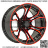 12x7 Black/Red Golf Cart Wheel | 3:4 Offset | 4x4 (101.6mm)