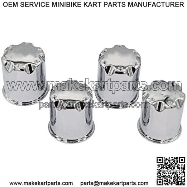 Golf Cart Wheel Center Cap Cover Fits 2.75" Dia Bore Wheel Rim Chrome Plastic Center Caps for EZGO Golf Cart Wheel-4 Packs - Image 2