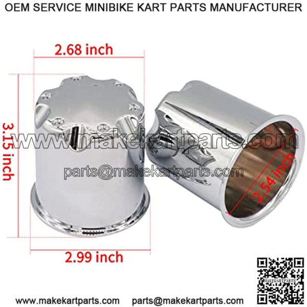 Golf Cart Wheel Center Cap Cover Fits 2.75" Dia Bore Wheel Rim Chrome Plastic Center Caps for EZGO Golf Cart Wheel-4 Packs - Image 3