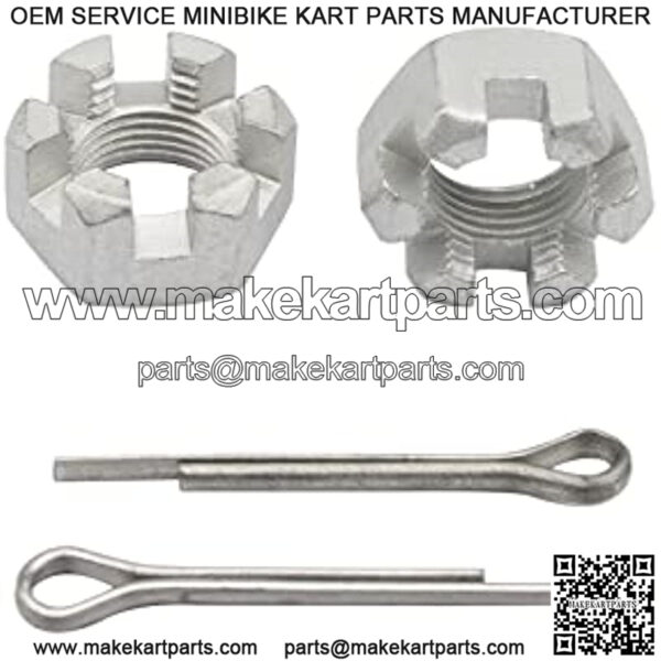 2 Set EZGO TXT Golf Cart Slotted Nut & Pinning 1976-Up Replacement Part 5/8-1815483-G1/612928 3010387-G1