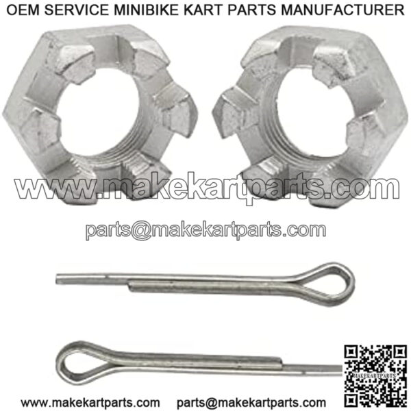 2 Set EZGO TXT Golf Cart Slotted Nut & Pinning 1976-Up Replacement Part 5/8-1815483-G1/612928 3010387-G1 - Image 2