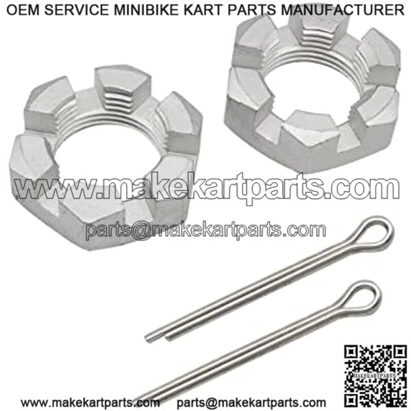 2 Set EZGO TXT Golf Cart Slotted Nut & Pinning 1981-UP Replacement Part 12093-G1 00798-G8