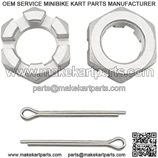 2 Set EZGO TXT Golf Cart Slotted Nut & Pinning 1981-UP Replacement Part 12093-G1 00798-G8 - Image 2