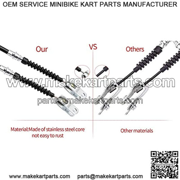 Club Car DS Brake Cable Kit Stainless Steel Core 2000-Up 102022101 Driver & Passenger Side Cables - Image 3