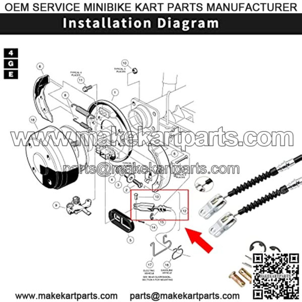 Club Car DS Brake Cable Kit Stainless Steel Core 2000-Up 102022101 Driver & Passenger Side Cables - Image 4