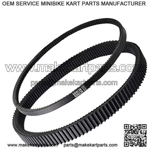 Clutch Drive & Starter Generator Belt Kit for 2008-up EZGO RXV/TXT Golf Cart Models with Kawasaki Engine, Replaces OEM # 606136, 606138, 618630, 16548G1