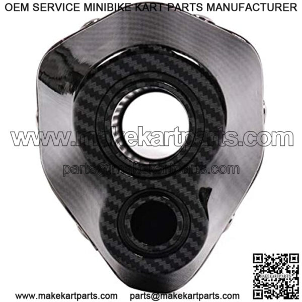 Motorcycle Dual Outlet 12.2" Universal Exhaust Muffler Carbon Pattern Stainless Steel Slip on 2" Inlet with 38 to 51mm Welding Adaptor NO DB Killer Silencer - Image 5