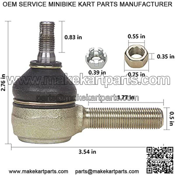 3 Set Golf Cart Ball Joint Tie Rod End for Club Car DS 1976-2008 Gas & Electric,Left-Hand & Right-Hand Thread Ball Joint, OEM# 7539 7540 - Image 4