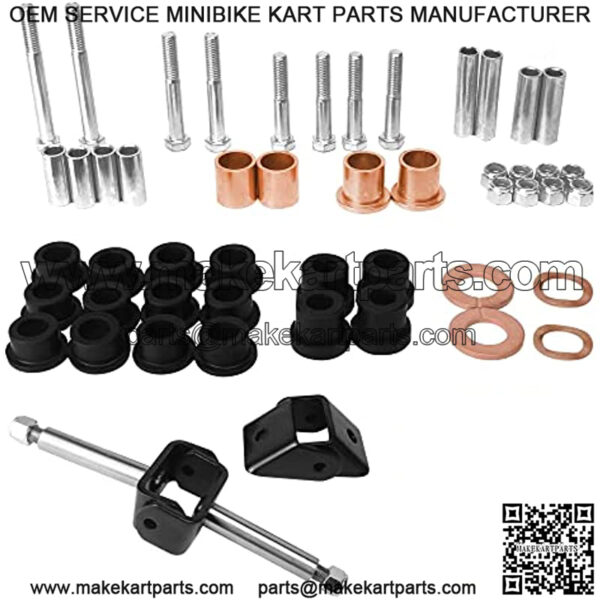 Golf Cart Front End Repair Kit fit Club Car DS 1993-Up Gas & Electric Models with Kingpins/Delta A arm bushings/Front Leaf Spring Bushings and Bolts/Clevis - Image 2
