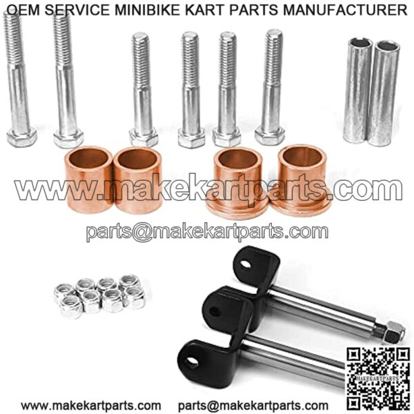 Golf Cart Front End Repair Kit fit Club Car DS 1993-Up Gas & Electric Models with Kingpins/Delta A arm bushings/Front Leaf Spring Bushings and Bolts/Clevis - Image 4