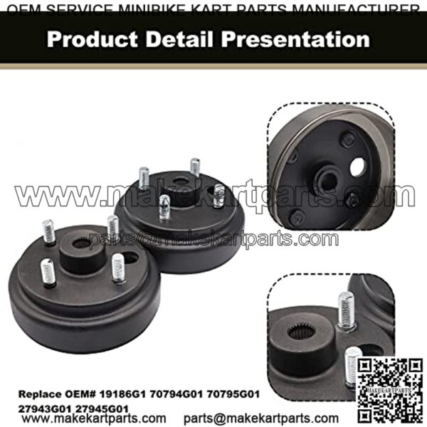 Golf Cart Brake Drums & Brake Shoes Deluxe Maintenance Kit for Electric EZGO TXT 1996-2008 Replace OEM# 19186G1 70794G01 70795G01 27943G01 27945G01 - Image 3