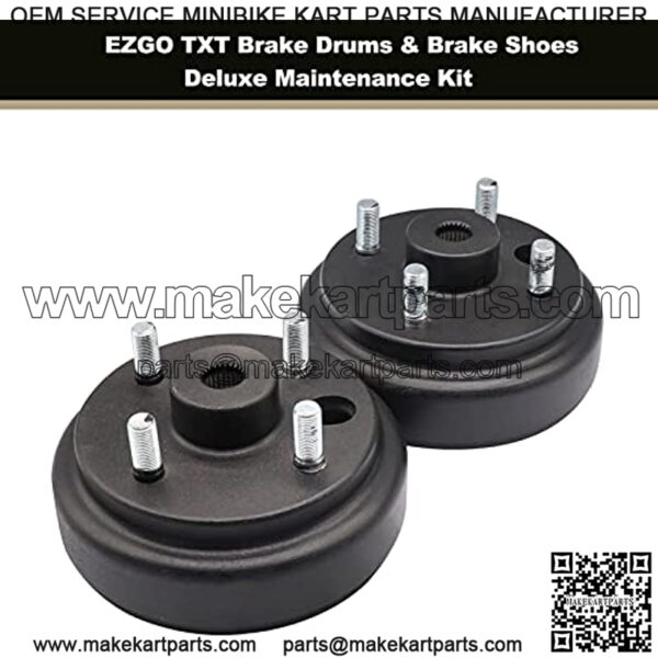 Golf Cart Brake Drums & Brake Shoes Deluxe Maintenance Kit for Electric EZGO TXT 1996-2008 Replace OEM# 19186G1 70794G01 70795G01 27943G01 27945G01 - Image 4