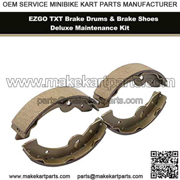 Golf Cart Brake Drums & Brake Shoes Deluxe Maintenance Kit for Electric EZGO TXT 1996-2008 Replace OEM# 19186G1 70794G01 70795G01 27943G01 27945G01 - Image 5