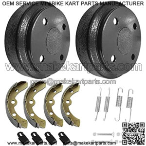 Club Car Golf Cart Brake Drums/Hub&Brake Shoes Spring Kit Fit Club Car DS 1995-Up&Precedent 2004-Up, Golf Cart Brake Maintenance Kit OEM#101791101 1018232-01 101816301