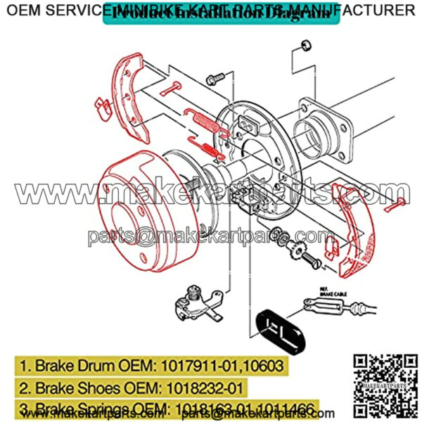 Club Car Golf Cart Brake Drums/Hub&Brake Shoes Spring Kit Fit Club Car DS 1995-Up&Precedent 2004-Up, Golf Cart Brake Maintenance Kit OEM#101791101 1018232-01 101816301 - Image 3