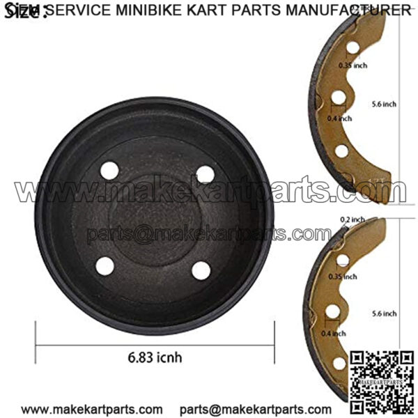 Golf Cart Brake Drums & Brake Shoes Kit for Club Car DS and Precedent 1995-up, Replace OEM 101791101 1018232-01 10603 - Image 3