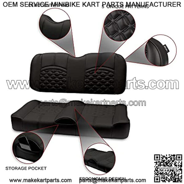 MODZ  FS1 Custom Golf Cart Front Seat for EZGO TXT - [1995-Up] - Black Base - No Pattern - Image 2