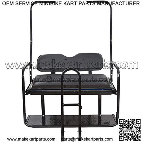 Black Rear Seat Flip Back Seat Compatible with 1982-2000.5 Club Car DS Model Golf Cart - Image 2