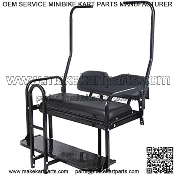 Black Rear Seat Flip Back Seat Compatible with 1982-2000.5 Club Car DS Model Golf Cart - Image 3
