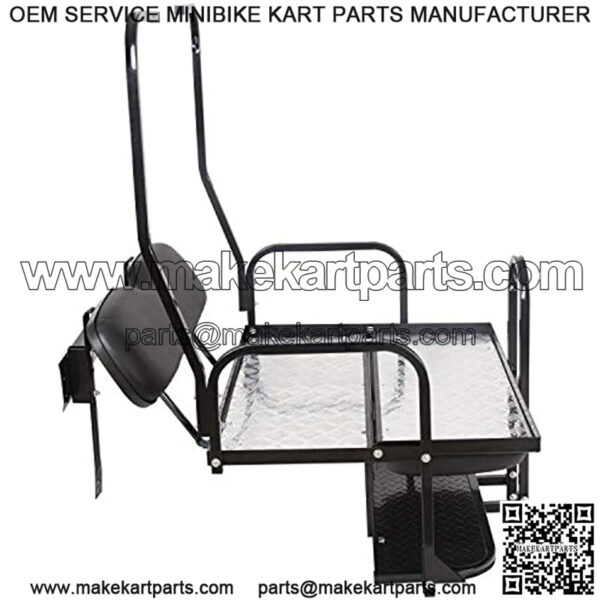 Black Rear Seat Flip Back Seat Compatible with 1982-2000.5 Club Car DS Model Golf Cart - Image 5