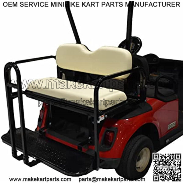 Rear Flip Seat Kit with Grab Bar for EZGO RXV (2008-Up) Golf Cart - Image 4