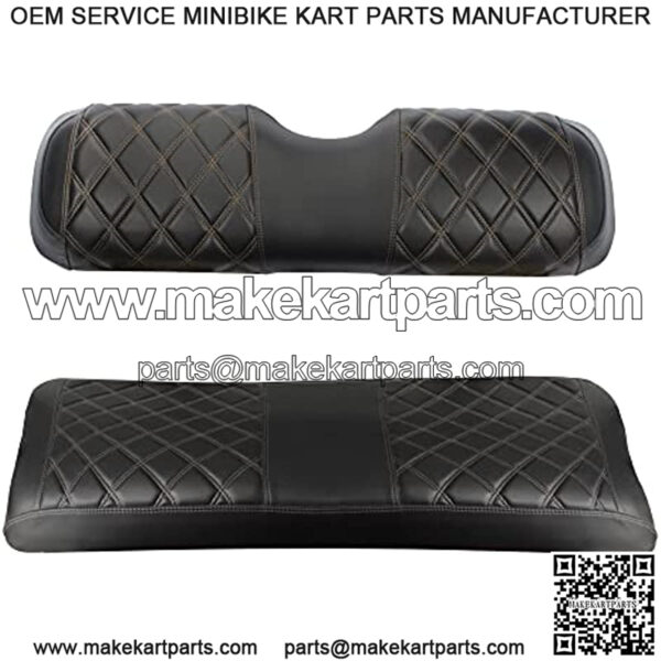 Black Golf Cart Front Seat Cover for EZGO TXT Diamond Sewing Pattern Front Seat Weather Resistant