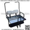 Club Car DS Golf Cart Flip Folding Rear Back Seat Kit Diamond Plate - Off White - Image 2