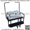 Club Car DS Golf Cart Flip Folding Rear Back Seat Kit Diamond Plate - Off White - Image 3