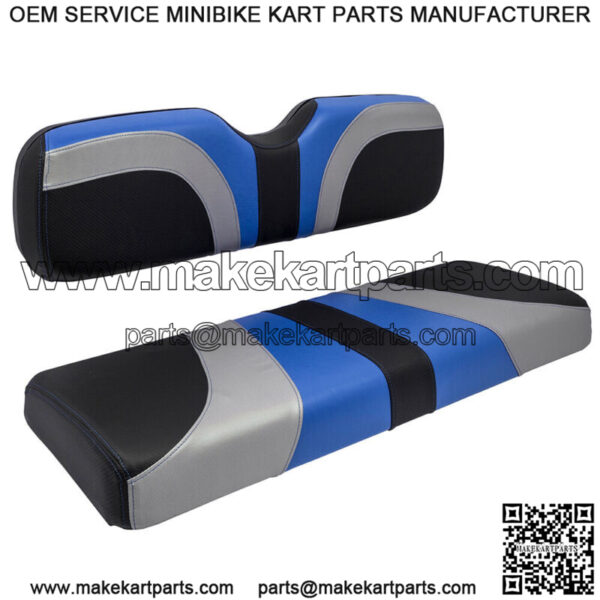 Blade Golf Cart Front Seat Covers for Club Car Precedent- Blue/Silver/Black