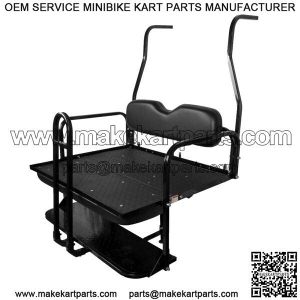 ProFX Rear Seat Kit w/ Grab Bar for Club Car DS (1982-2000.5) Golf Cart - Black - Image 2