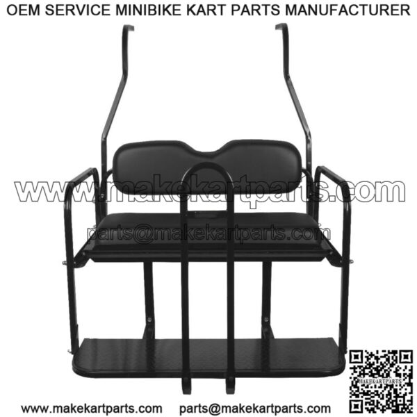 ProFX Rear Seat Kit w/ Grab Bar for Club Car DS (1982-2000.5) Golf Cart - Black - Image 4