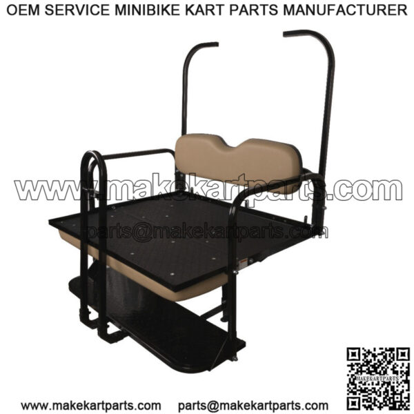 ProFX Rear Seat Kit with Grab Bar for EZGO TXT (1995-Up) Golf Cart - Tan - Image 2
