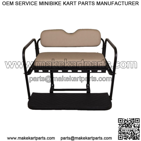 MACH3 Rear Flip Seat for EZGO RXV Golf Carts - Sandstone - Image 3