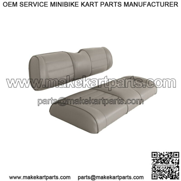 Premium Vinyl Seat Cushions for Mach3 Golf Cart Rear Seat - Gray - Image 2