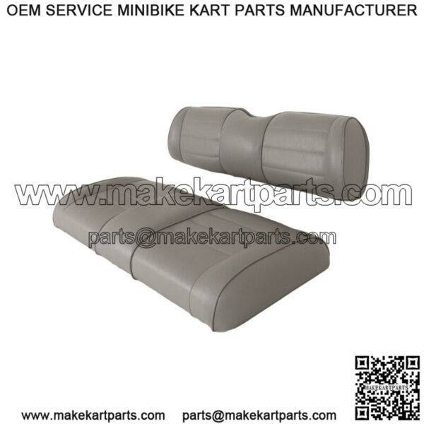 Premium Vinyl Seat Cushions for Mach3 Golf Cart Rear Seat - Gray - Image 3